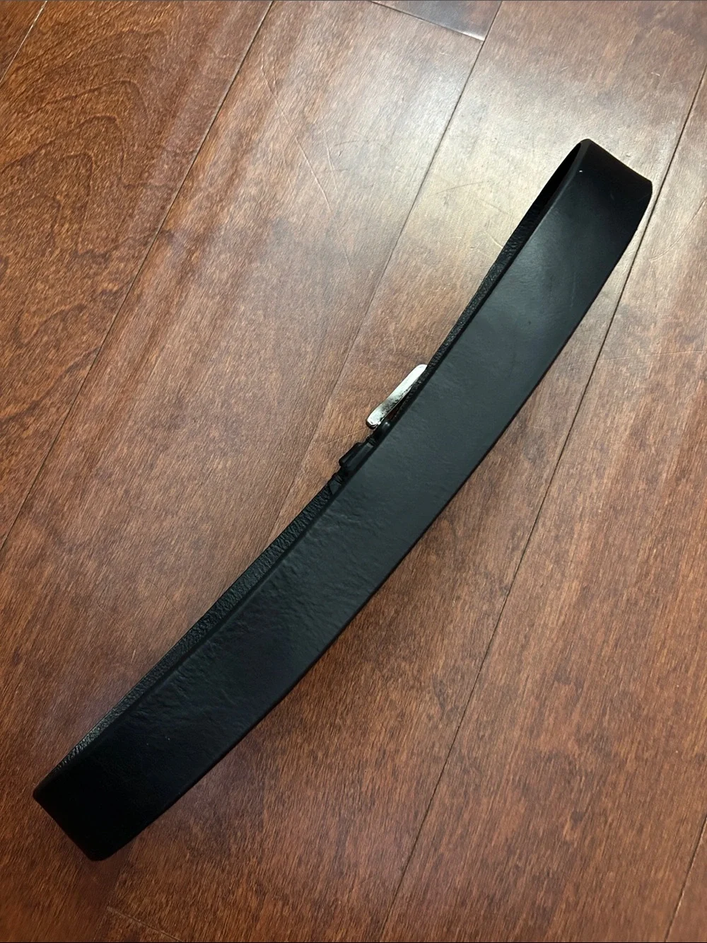 Fossil Men's Black Leather Belt with Silver Buckle, 80/32